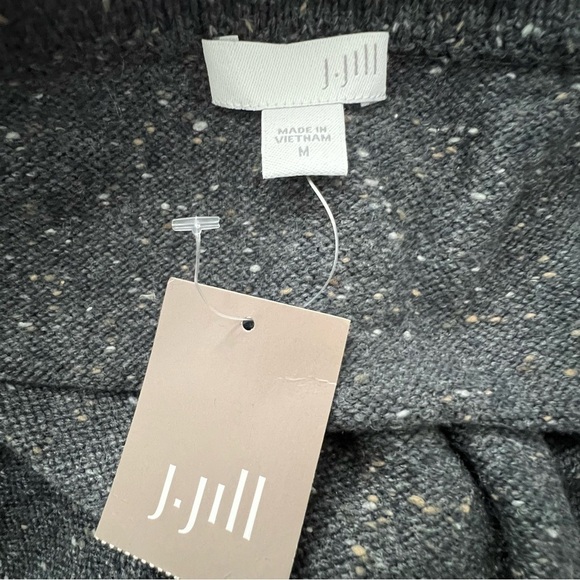 J. Jill dark charcoal speckled mini sweater skirt, elastic waist, M NWT - Picture 3 of 4